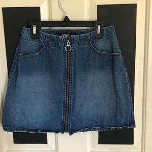 Zip up jean skirt